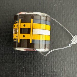 HERMES 2014 Black/Yellow Enamel ROCABAR Scarf Ring